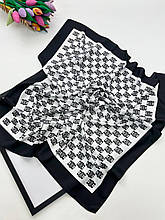 Шовкова хустка Селина 90*90 см чорно-білий