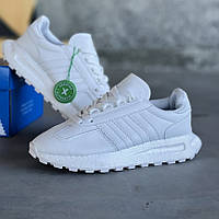 Білі демісезонні шкіряні чоловічі кросівки Adidas Retropy E5 Адідас Ретропі Е5
