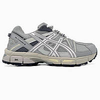 Сірі шкіряні жіночі кросівки ASICS Gel-Kahana 8 Демісезонні кросівки Асікс