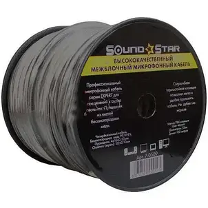 Кабель мікрофонний Sound Star 4 жили, 16 × 0.20 мм, Cu, Ø 7.2 мм, чорний, 100 м, фото 2