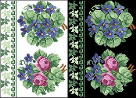 ФЛ-084 Водорозчинний пришивний флізелін з нанесеним малюнком 20х30см (Барвиста вишиванка)