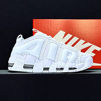 Голубі шкіряні жіночі кросівки Nike Air More Uptempo Low  Демісезонні кросівки Найк Аптемпо