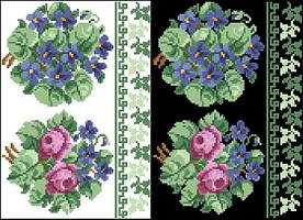 ФЛ-083 Водорозчинний пришивний флізелін з нанесеним малюнком 20х30см (Барвиста вишиванка)