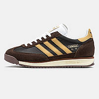Коричневі демісезонні чоловічі замшеві кросівки Adidas SL 72 OG Brown/Yellow Адідас Сл 72