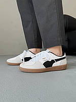 Сірі шкіряні жіночі кеди Puma Palermo / Демісезонні кеди Пума