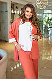 Костюм трійка штани блуза і жакет у кольорах 8675, фото 3