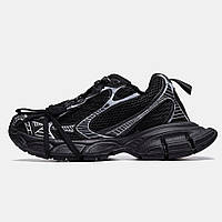 Чорні шкіряні жіночі кросівки Balenciaga 3XL Sneaker ‘Worn-Out - Black White’ Демісезонні кросівки Баленсіага на платформі