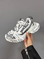 Білі шкіряні жіночі кросівки Balenciaga 3XL Демісезонні кросівки Баленсіага на платформі