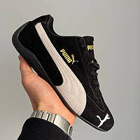 Чорні замшеві жіночі кросівки Puma Speedcat OG Black Shadow Grey / Демісезонні кеди Пума