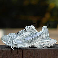 Білі шкіряні жіночі кросівки Balenciaga 3XL Демісезонні кросівки Баленсіага на платформі