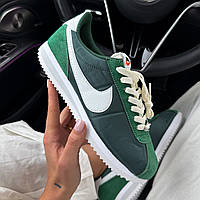 Зелені замшеві жіночі кросівки кроссовки Nike Cortez Green Демісезонні кеди Найк Кортез