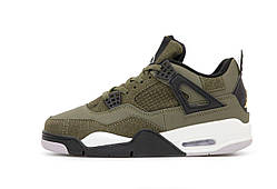 Демісезонні Оливкові чоловічі замшеві кросівки Nike Air Jordan 4 Retro Craft Medium Olive Найк аїр Джордан