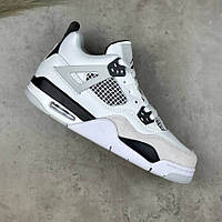 Демісезонні білі жіночі шкіряні кросівки Nike Air Jordan 4 Premium Найк аїр Джордан 4