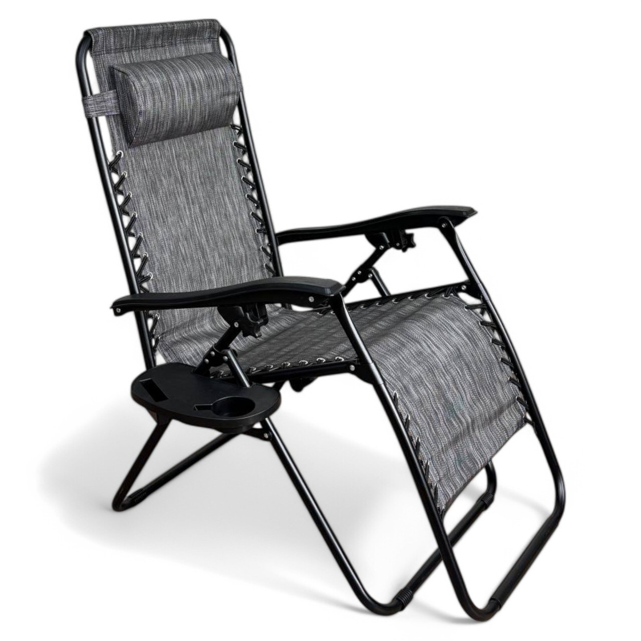 Розкладне крісло шезлонг LEOBRO Zero Gravity Grey (LB-ZGC-A1-GRY)
