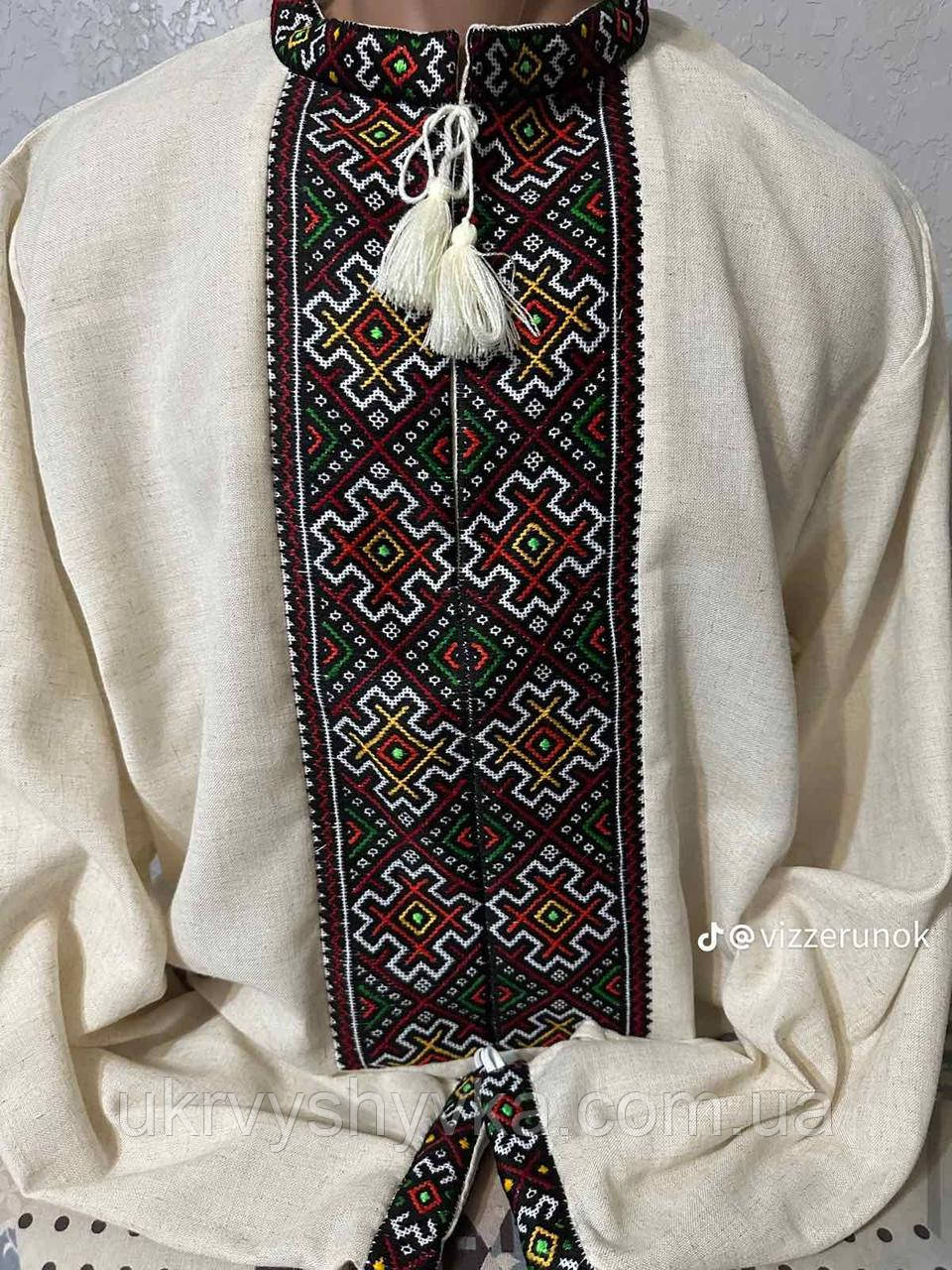 Лляна чоловіча вишиванка "Космацька"