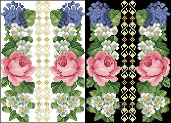 ФЛ-044 Водорозчинний пришивний флізелін з нанесеним малюнком 20х30см (Барвиста вишиванка)