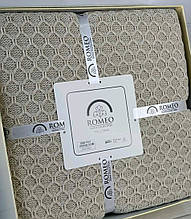 Бежевий, в'язаний плед  з акрилу, Pomeo Home, Туреччина