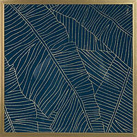 Картина на стіну, принт MUSA2, 53х53 см, золоте пальмове листя, сучасний гламур