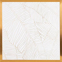 Картина на стіну, принт LUNA2, 53х53 см, золоте пальмове листя, сучасний гламур