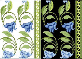 ФЛ-123 Водорозчинний пришивний флізелін з нанесеним малюнком 20х30см (Барвиста вишиванка)