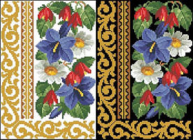 ФЛ-120 Водорозчинний пришивний флізелін з нанесеним малюнком 20х30см (Барвиста вишиванка)