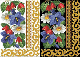 ФЛ-119 Водорозчинний пришивний флізелін з нанесеним малюнком 20х30см (Барвиста вишиванка)