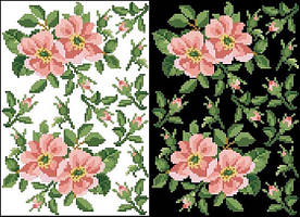 ФЛ-118 Водорозчинний пришивний флізелін з нанесеним малюнком 20х30см (Барвиста вишиванка)