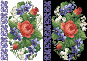 ФЛ-074 Водорозчинний пришивний флізелін з нанесеним малюнком 20х30см (Барвиста вишиванка)