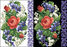 ФЛ-073 Водорозчинний пришивний флізелін з нанесеним малюнком 20х30см (Барвиста вишиванка)