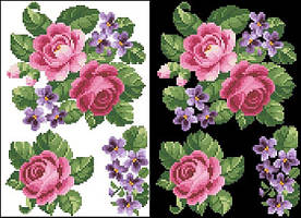 ФЛ-072 Водорозчинний пришивний флізелін з нанесеним малюнком 20х30см (Барвиста вишиванка)