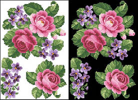 ФЛ-071 Водорозчинний пришивний флізелін з нанесеним малюнком 20х30см (Барвиста вишиванка)