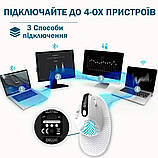 Мишка Анатомічна Бездротова Вертикальна Delux M618 XSD Seeker Ергономічна для ПК ноутбука Біла, фото 2