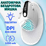 Мишка Анатомічна Бездротова Вертикальна Delux M618 XSD Seeker Ергономічна для ПК ноутбука Біла, фото 8