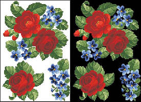 ФЛ-070 Водорозчинний пришивний флізелін з нанесеним малюнком 20х30см (Барвиста вишиванка)