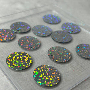 Ø19мм Паєтка монетка кругла 5г - срібло голограма