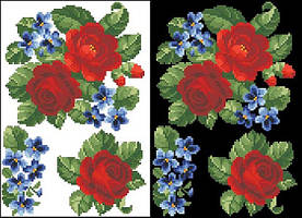 ФЛ-069 Водорозчинний пришивний флізелін з нанесеним малюнком 20х30см (Барвиста вишиванка)