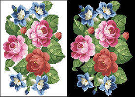 ФЛ-068 Водорозчинний пришивний флізелін з нанесеним малюнком 20х30см (Барвиста вишиванка)