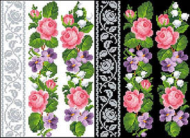 ФЛ-066 Водорозчинний пришивний флізелін з нанесеним малюнком 20х30см (Барвиста вишиванка)