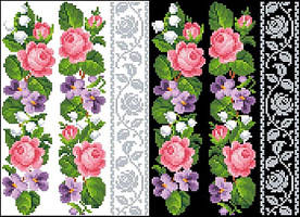 ФЛ-065 Водорозчинний пришивний флізелін з нанесеним малюнком 20х30см (Барвиста вишиванка)