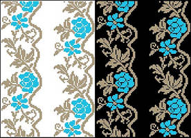 ФЛ-064 Водорозчинний пришивний флізелін з нанесеним малюнком 20х30см (Барвиста вишиванка)