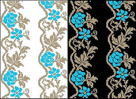 ФЛ-063 Водорозчинний пришивний флізелін з нанесеним малюнком 20х30см (Барвиста вишиванка)