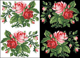 ФЛ-062 Водорозчинний пришивний флізелін з нанесеним малюнком 20х30см (Барвиста вишиванка)