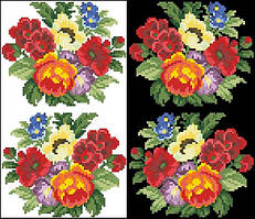 ФЛ-059 Водорозчинний пришивний флізелін з нанесеним малюнком 20х30см (Барвиста вишиванка)