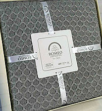 Сірий, в'язаний акриловий плед, євро розмір, Pomeo Home, Tурція