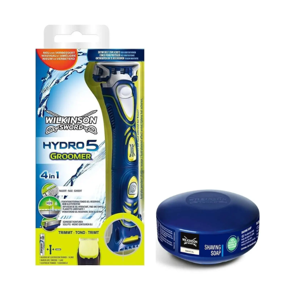 Станок для гоління Wilkinson Sword Hydro 5 Groomer (1 касета) + Wilkinson Essential мило 125 г