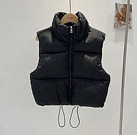 Базовая укороченная женская жилетка с наполнителем на молнии (в расцветках) 42-44 и 46-48 размеры