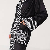Кімоно жіноче з плюшевого велюру Kimono Black and White Zebra 18365 S ID 5045495, фото 2
