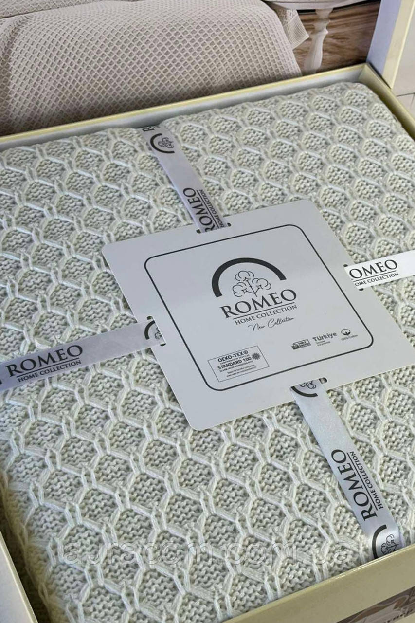 Кремовий плед з акрилу, євро розмір, фото 1