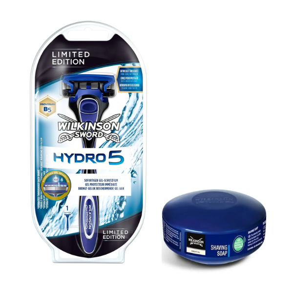 Чоловічий станок для гоління Wilkinson Sword Hydro 5 Limited Edition (1 картридж) + Wilkinson Essential мило для гоління 125 г