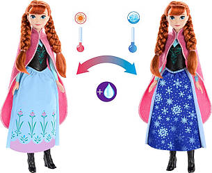 УЦІНКА (Прим'ята коробка) Лялька Анна Холодне Серце Mattel Disney Frozen Anna Magical Color-Change Skirt Fashion Doll HTG24